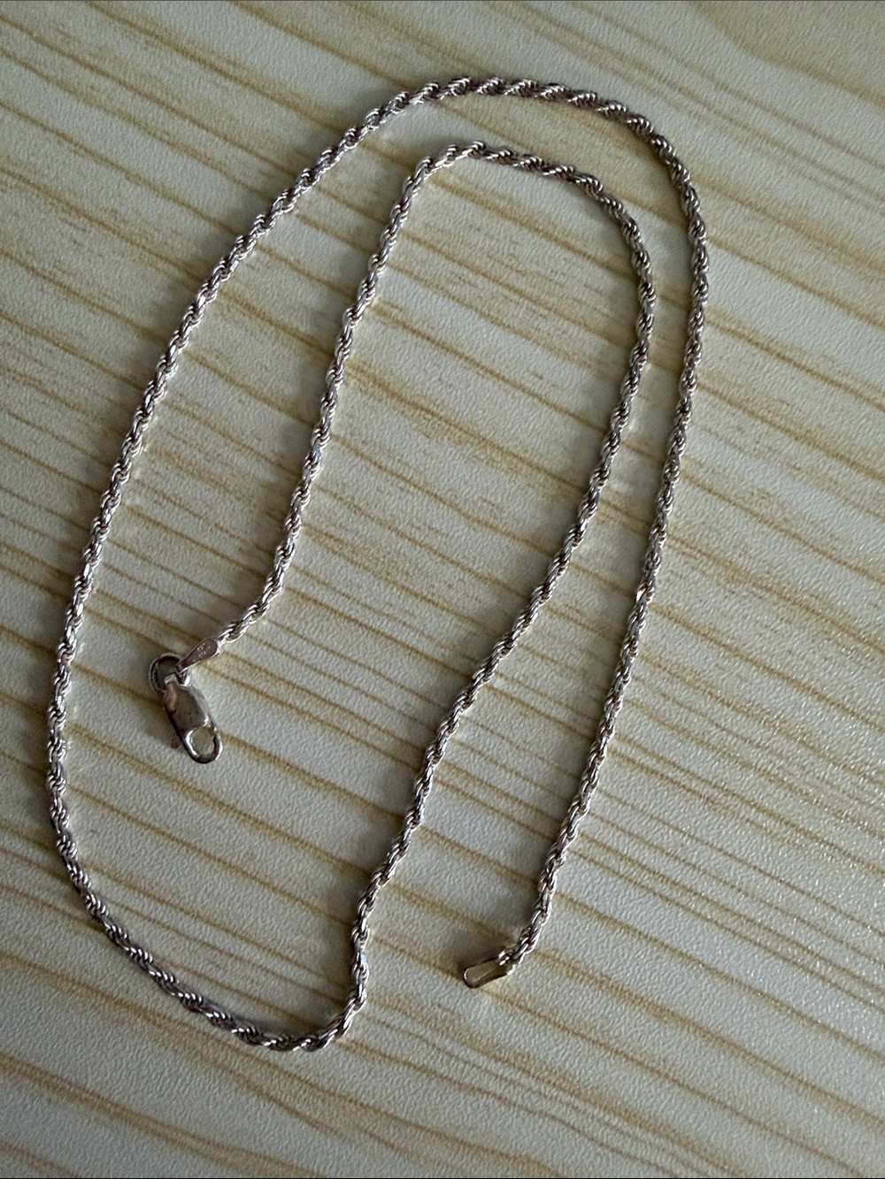 Sterling Silver Rope Chain Necklace Elegant Silver Women's Jewelry sterling 925
